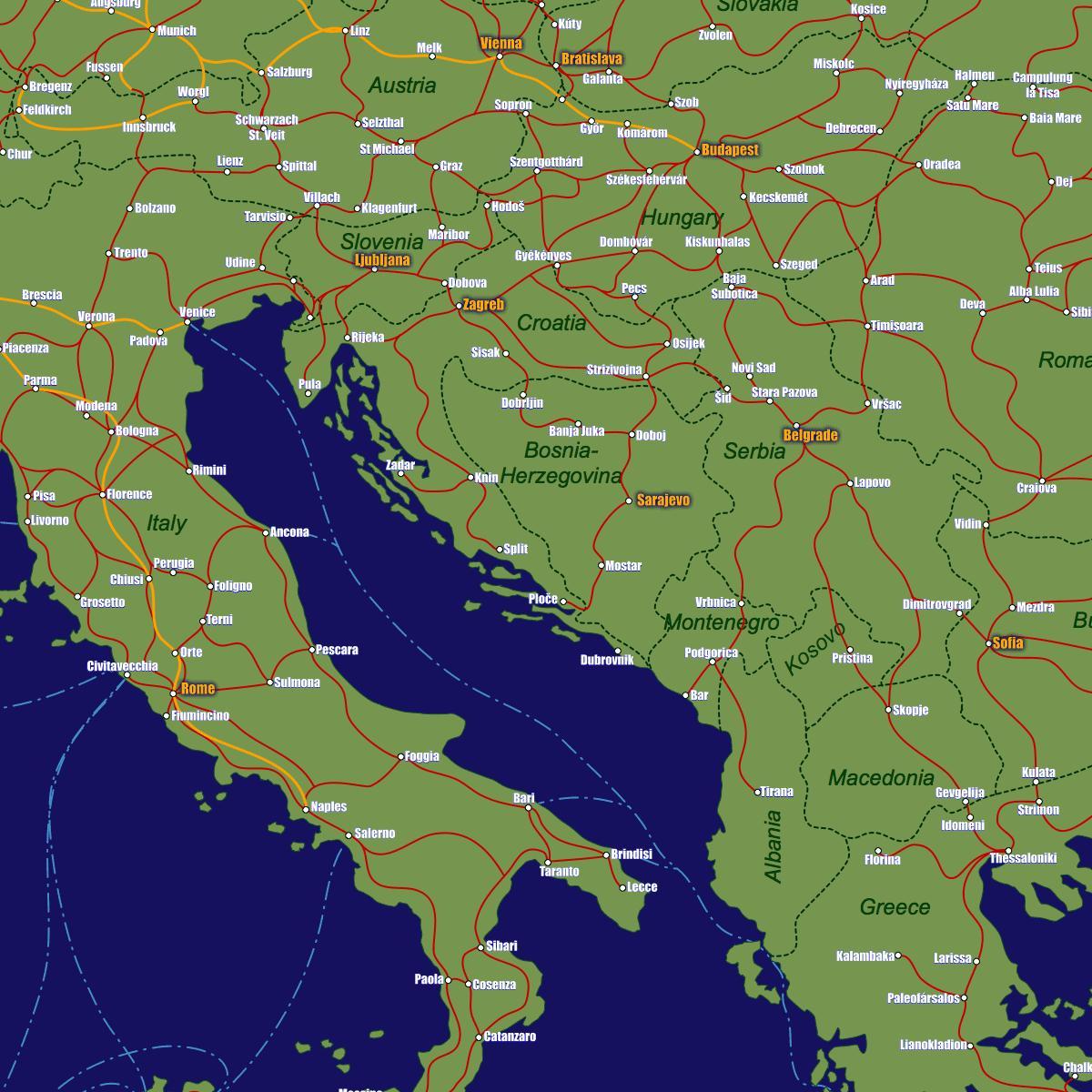 Bosni željezničke mapu