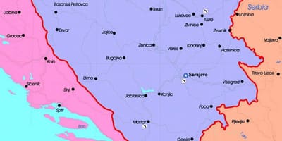 Bosni i Hercegovine politički mapu